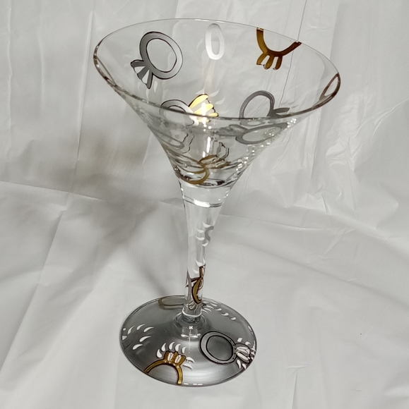 Lolita Wedding Hand Painted 7.5oz Martini Glass with Attitude Recipe on Bottom - Picture 3 of 9